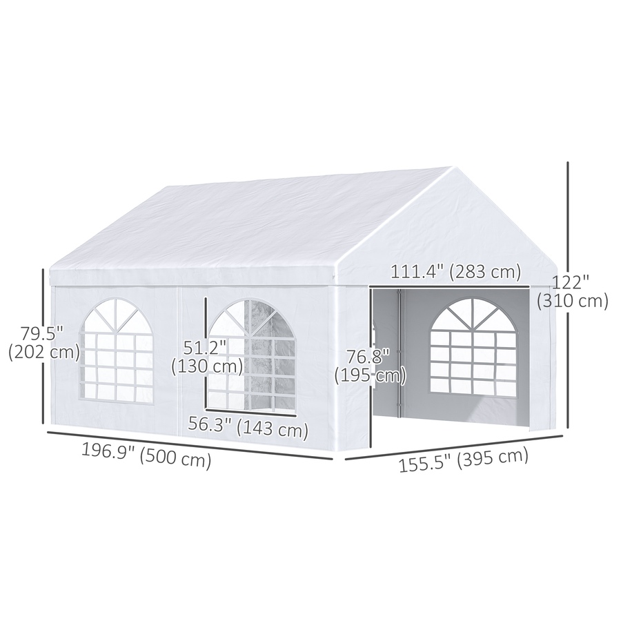 Image 968224_ALTMORE2.jpg, Product 968-224 / Price $319.99, Outsunny 16.5 x 13ft Party Tent with Sides, 4 Windows and 2 Doors, White from Outsunny on TSC.ca's Home & Garden department