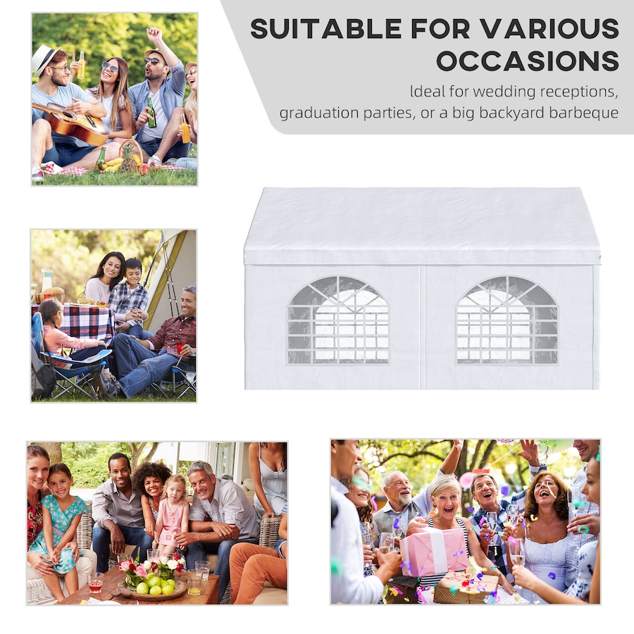 Image 968224_ALTMORE3.jpg, Product 968-224 / Price $319.99, Outsunny 16.5 x 13ft Party Tent with Sides, 4 Windows and 2 Doors, White from Outsunny on TSC.ca's Home & Garden department