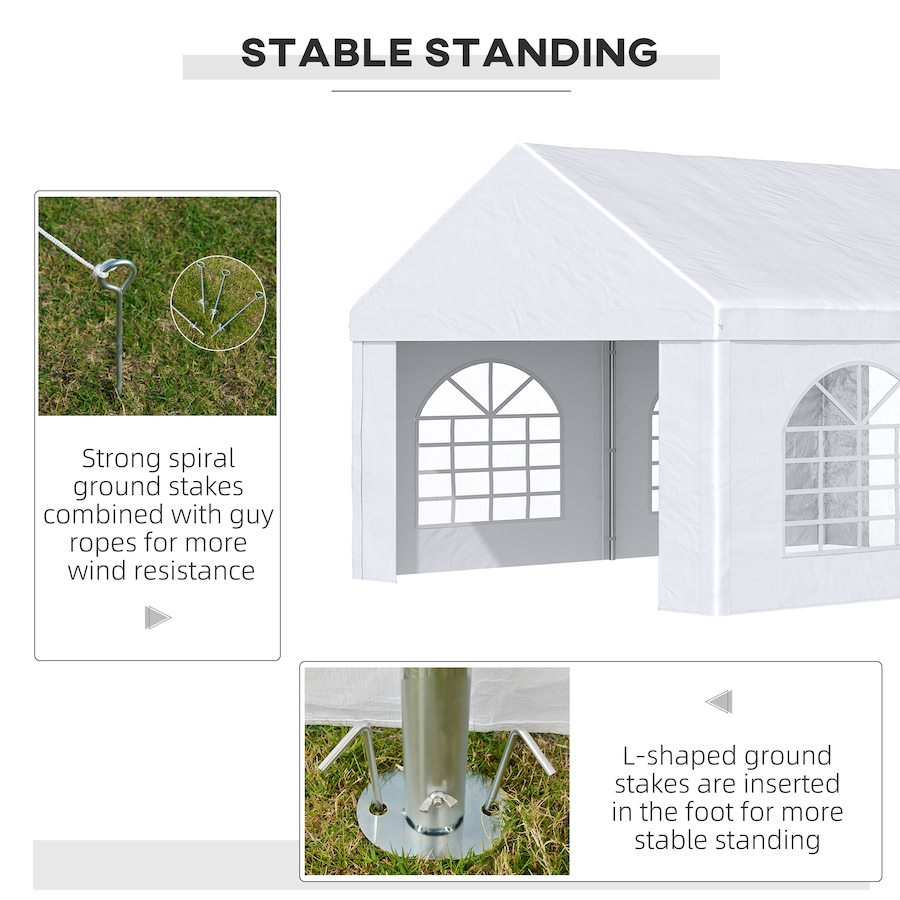 Image 968224_ALTMORE5.jpg, Product 968-224 / Price $319.99, Outsunny 16.5 x 13ft Party Tent with Sides, 4 Windows and 2 Doors, White from Outsunny on TSC.ca's Home & Garden department