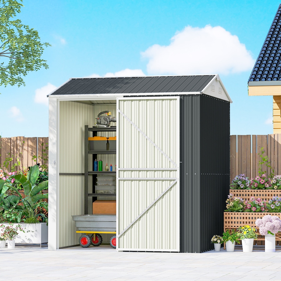 Image 968226_ALTMORE1.jpg, Product 968-226 / Price $389.99, Outsunny 7' x 6' Tall Outdoor Storage Shed, Waterproof Shed, Dark Grey from Outsunny on TSC.ca's Home & Garden department