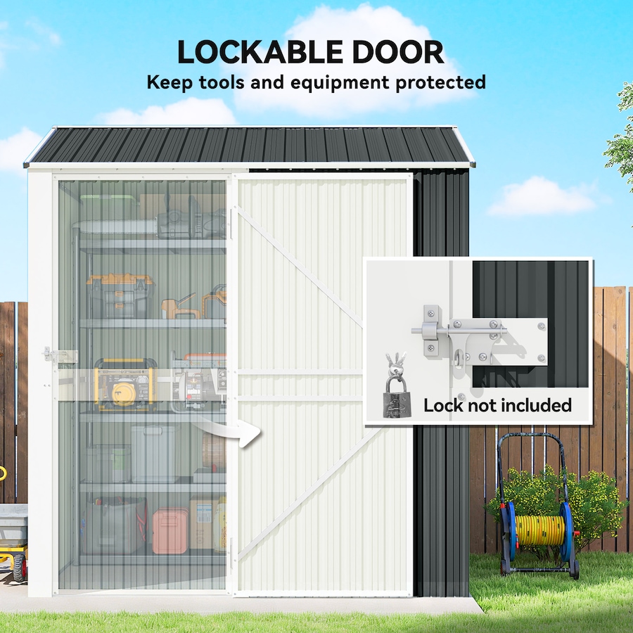 Image 968226_ALTMORE5.jpg, Product 968-226 / Price $389.99, Outsunny 7' x 6' Tall Outdoor Storage Shed, Waterproof Shed, Dark Grey from Outsunny on TSC.ca's Home & Garden department
