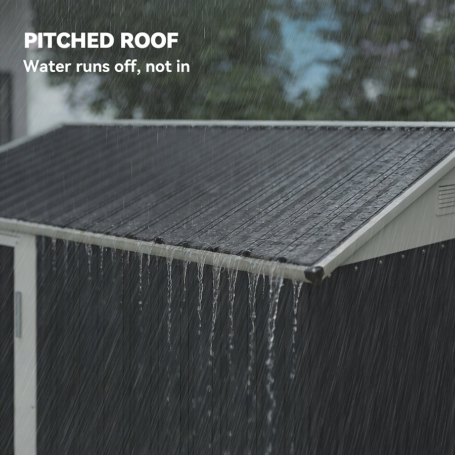 Image 968226_ALTMORE6.jpg, Product 968-226 / Price $389.99, Outsunny 7' x 6' Tall Outdoor Storage Shed, Waterproof Shed, Dark Grey from Outsunny on TSC.ca's Home & Garden department