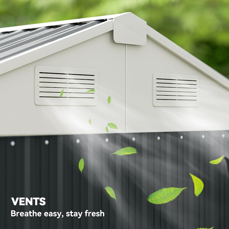 Image 968226_ALTMORE7.jpg, Product 968-226 / Price $389.99, Outsunny 7' x 6' Tall Outdoor Storage Shed, Waterproof Shed, Dark Grey from Outsunny on TSC.ca's Home & Garden department