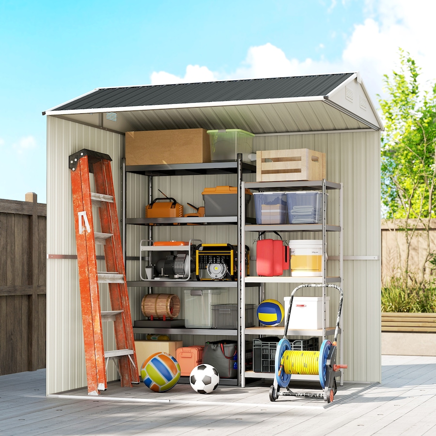 Image 968226_ALTMORE8.jpg, Product 968-226 / Price $389.99, Outsunny 7' x 6' Tall Outdoor Storage Shed, Waterproof Shed, Dark Grey from Outsunny on TSC.ca's Home & Garden department