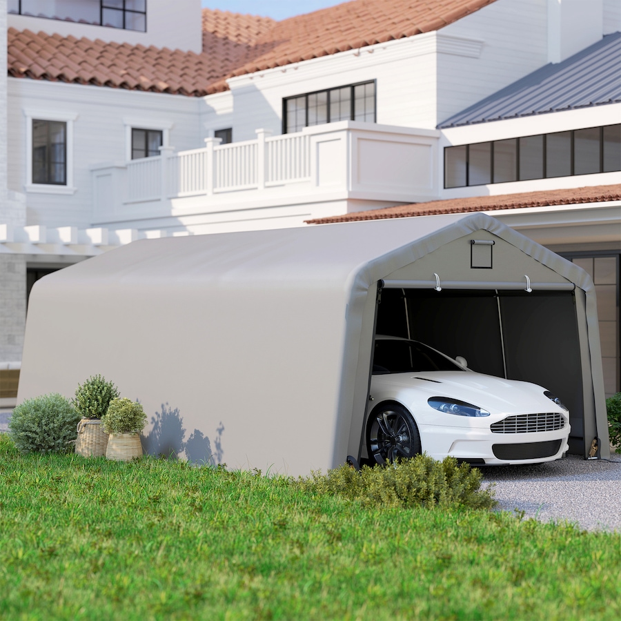 Image 968234_ALTMORE1.jpg, Product 968-234 / Price $399.99, Outsunny 12' x 20' Garage Carport with Ventilation Windows, Light Grey from Outsunny on TSC.ca's Home & Garden department