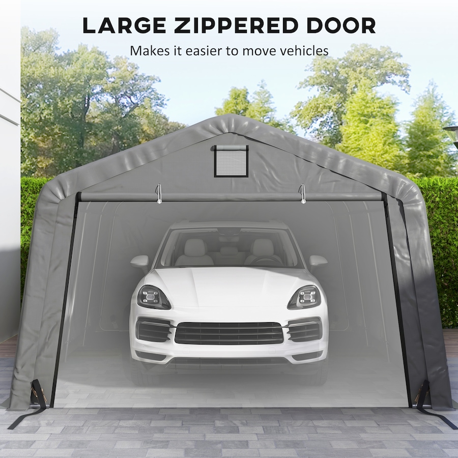 Image 968234_ALTMORE12.jpg, Product 968-234 / Price $399.99, Outsunny 12' x 20' Garage Carport with Ventilation Windows, Light Grey from Outsunny on TSC.ca's Home & Garden department