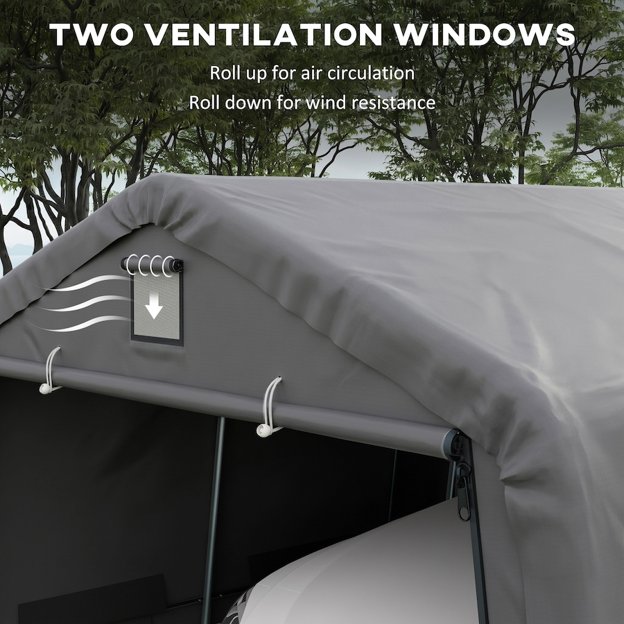 Image 968234_ALTMORE13.jpg, Product 968-234 / Price $399.99, Outsunny 12' x 20' Garage Carport with Ventilation Windows, Light Grey from Outsunny on TSC.ca's Home & Garden department