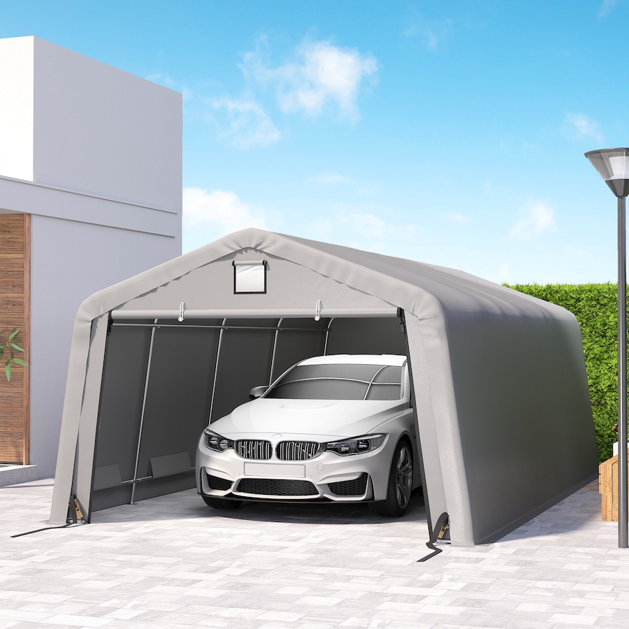 Image 968234_ALTMORE8.jpg, Product 968-234 / Price $399.99, Outsunny 12' x 20' Garage Carport with Ventilation Windows, Light Grey from Outsunny on TSC.ca's Home & Garden department