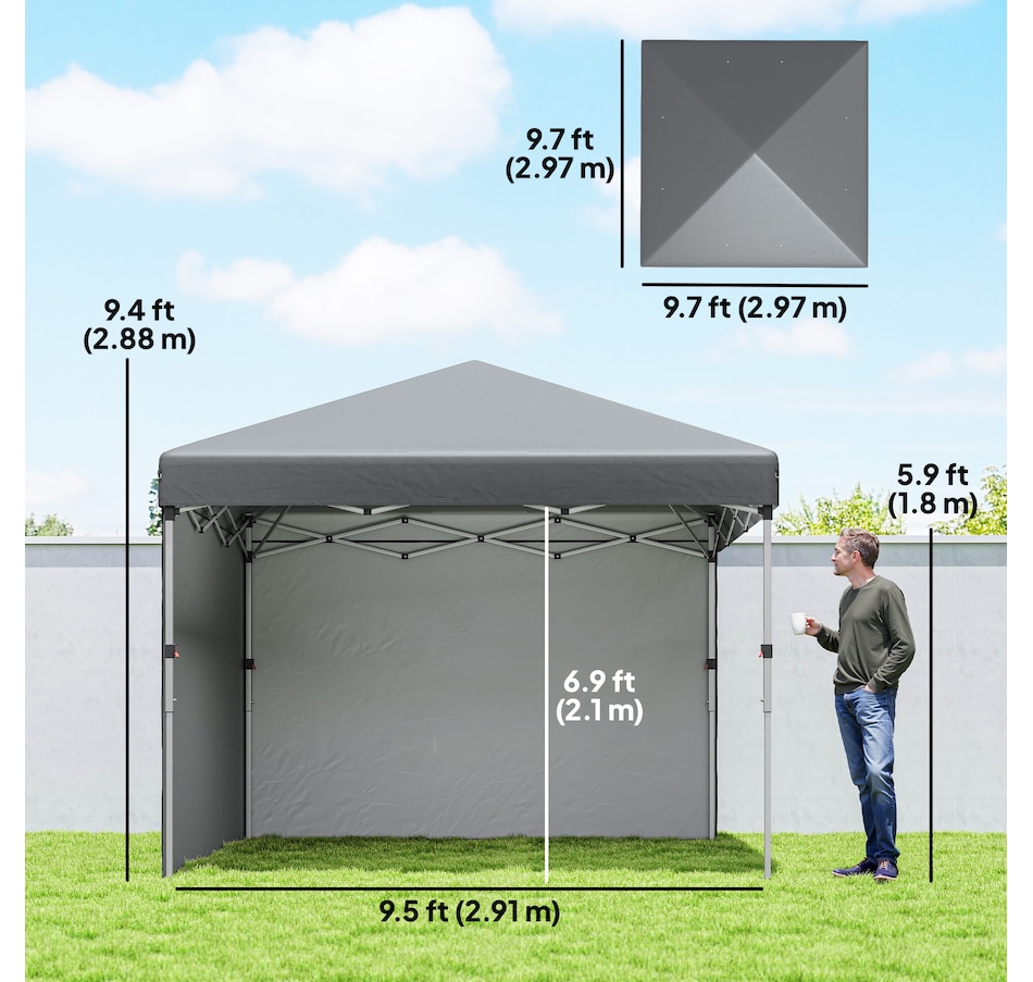 Image 968235_ALTMORE2.jpg, Product 968-235 / Price $149.99, Outsunny 10' x 10' Pop Up Canopy Tent with Removable Sidewalls Carry Bag from Outsunny on TSC.ca's Home & Garden department