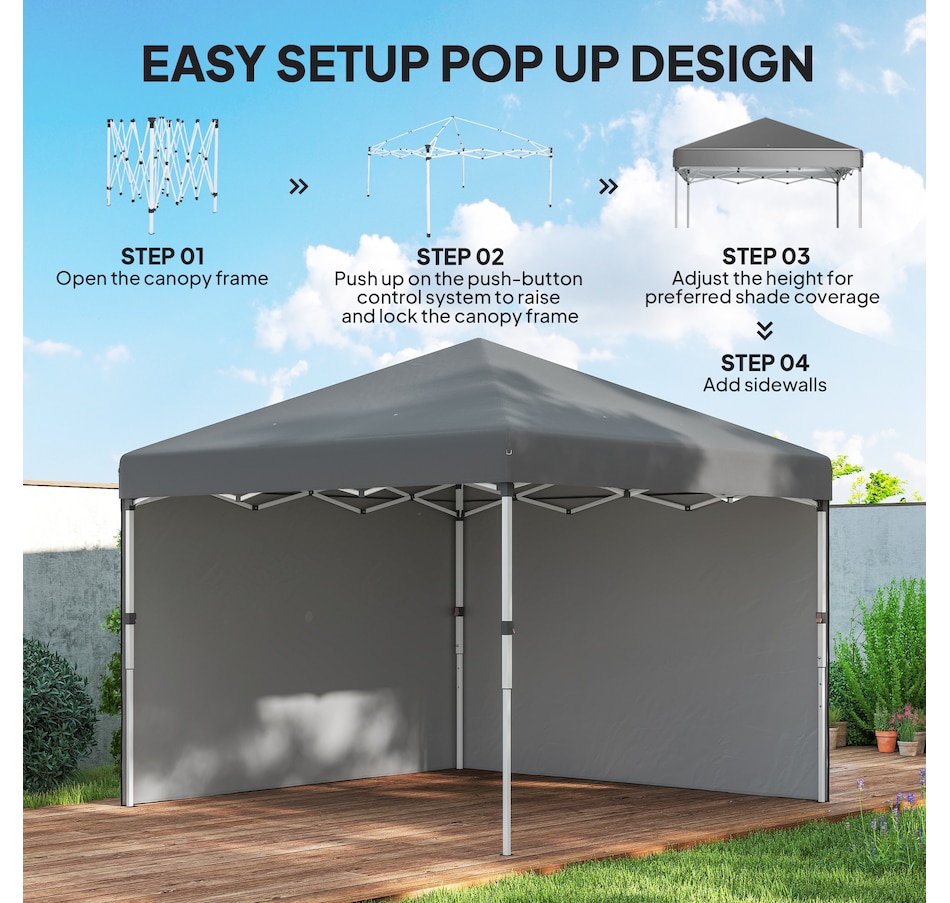 Image 968235_ALTMORE4.jpg, Product 968-235 / Price $149.99, Outsunny 10' x 10' Pop Up Canopy Tent with Removable Sidewalls Carry Bag from Outsunny on TSC.ca's Home & Garden department