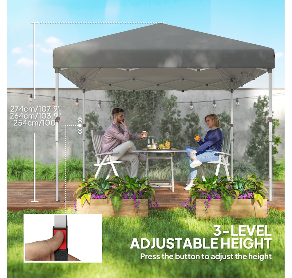 Image 968235_ALTMORE6.jpg, Product 968-235 / Price $149.99, Outsunny 10' x 10' Pop Up Canopy Tent with Removable Sidewalls Carry Bag from Outsunny on TSC.ca's Home & Garden department