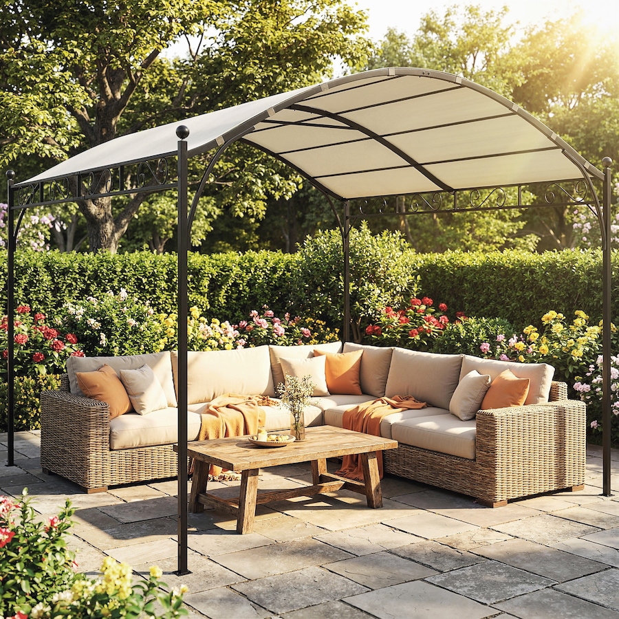 Image 968237_ALTMORE1.jpg, Product 968-237 / Price $209.99, Outsunny 10' x 10' Pergola UV30+ Canopy Steel Frame, Cream White from Outsunny on TSC.ca's Home & Garden department