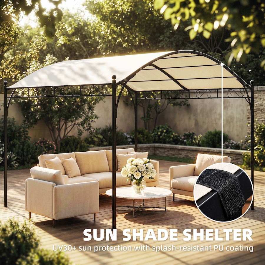 Image 968237_ALTMORE4.jpg, Product 968-237 / Price $209.99, Outsunny 10' x 10' Pergola UV30+ Canopy Steel Frame, Cream White from Outsunny on TSC.ca's Home & Garden department