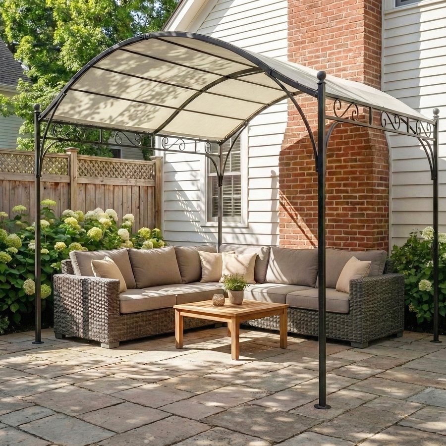 Image 968237_ALTMORE7.jpg, Product 968-237 / Price $209.99, Outsunny 10' x 10' Pergola UV30+ Canopy Steel Frame, Cream White from Outsunny on TSC.ca's Home & Garden department