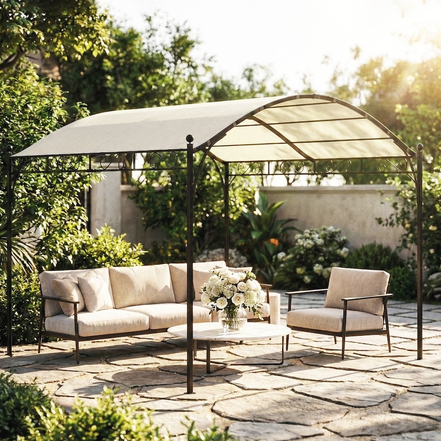 Image 968237_ALTMORE8.jpg, Product 968-237 / Price $209.99, Outsunny 10' x 10' Pergola UV30+ Canopy Steel Frame, Cream White from Outsunny on TSC.ca's Home & Garden department