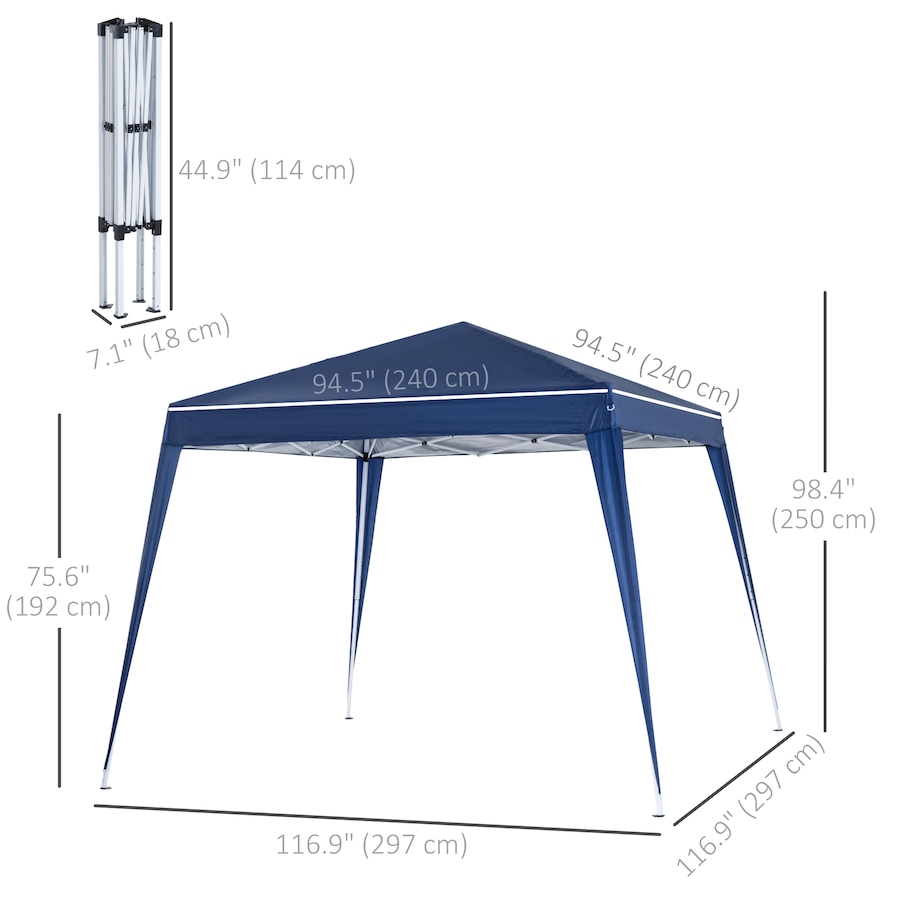 Image 968239_ALTMORE2.jpg, Product 968-239 / Price $94.99, Outsunny 8' x 8' Pop Up Canopy Foldable Outdoor Canopy Tent w/ Bag, Blue from Outsunny on TSC.ca's Home & Garden department