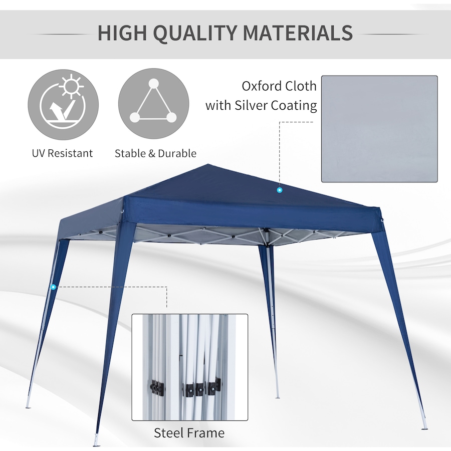 Image 968239_ALTMORE3.jpg, Product 968-239 / Price $94.99, Outsunny 8' x 8' Pop Up Canopy Foldable Outdoor Canopy Tent w/ Bag, Blue from Outsunny on TSC.ca's Home & Garden department