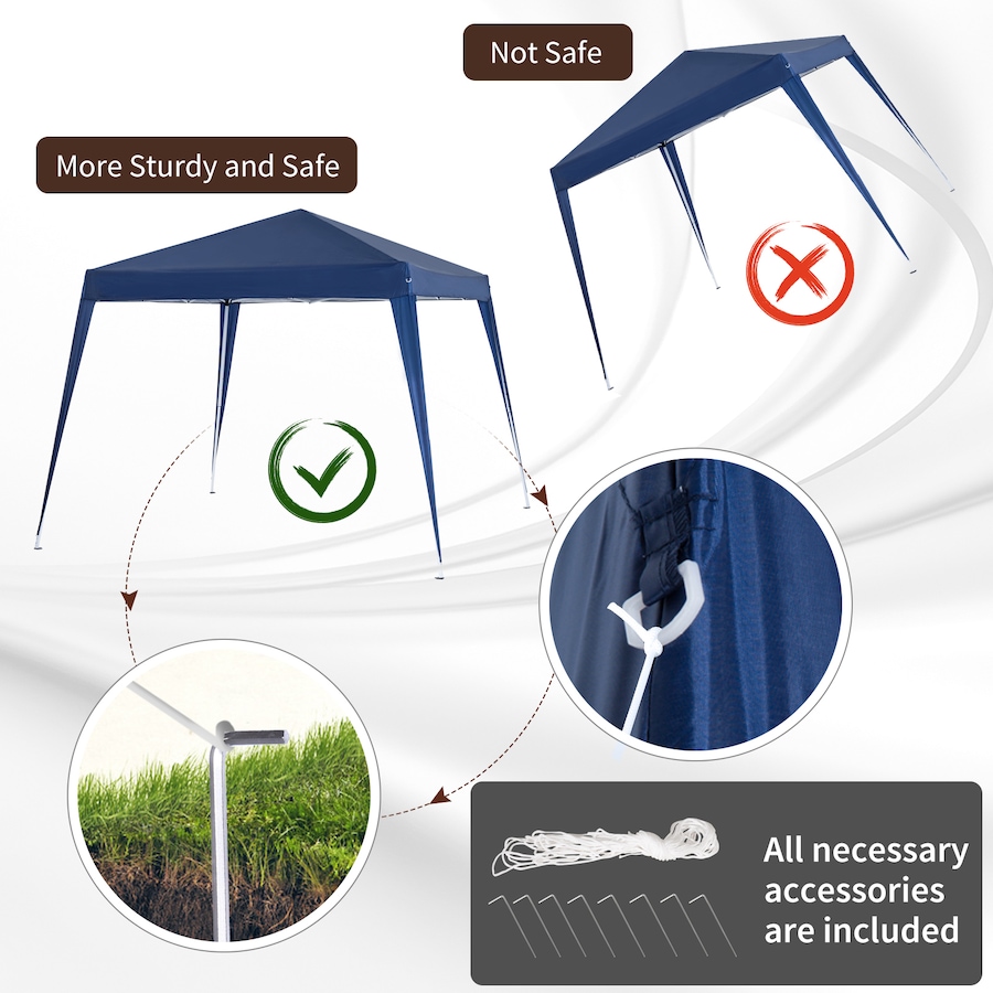 Image 968239_ALTMORE5.jpg, Product 968-239 / Price $94.99, Outsunny 8' x 8' Pop Up Canopy Foldable Outdoor Canopy Tent w/ Bag, Blue from Outsunny on TSC.ca's Home & Garden department