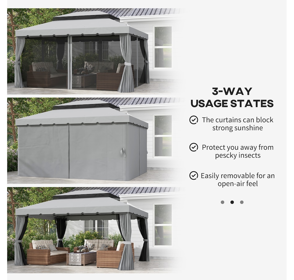 Image 968242_ALTMORE3.jpg, Product 968-242 / Price $419.99, Outsunny 13' x 10' Outdoor Patio Gazebo Canopy, Medium Grey from Outsunny on TSC.ca's Home & Garden department