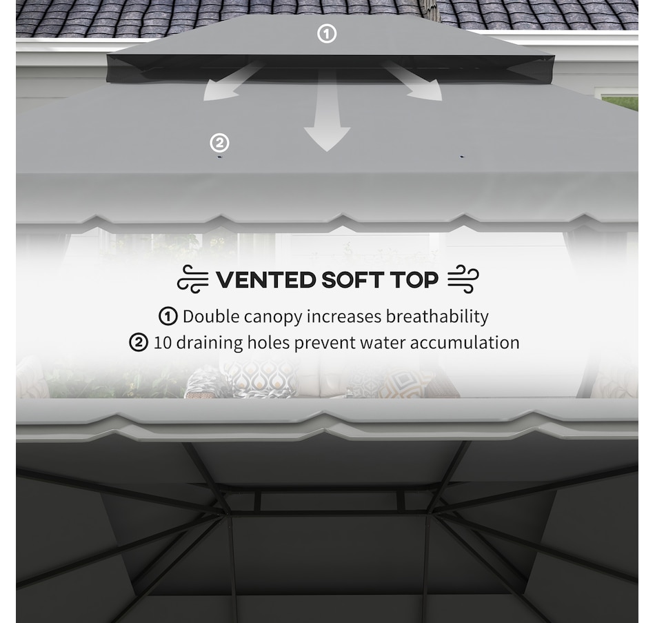 Image 968242_ALTMORE4.jpg, Product 968-242 / Price $419.99, Outsunny 13' x 10' Outdoor Patio Gazebo Canopy, Medium Grey from Outsunny on TSC.ca's Home & Garden department