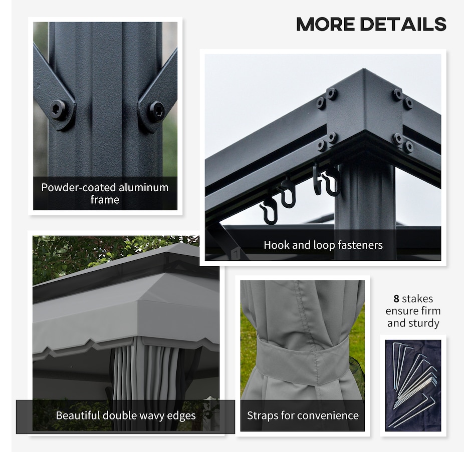 Image 968242_ALTMORE5.jpg, Product 968-242 / Price $419.99, Outsunny 13' x 10' Outdoor Patio Gazebo Canopy, Medium Grey from Outsunny on TSC.ca's Home & Garden department