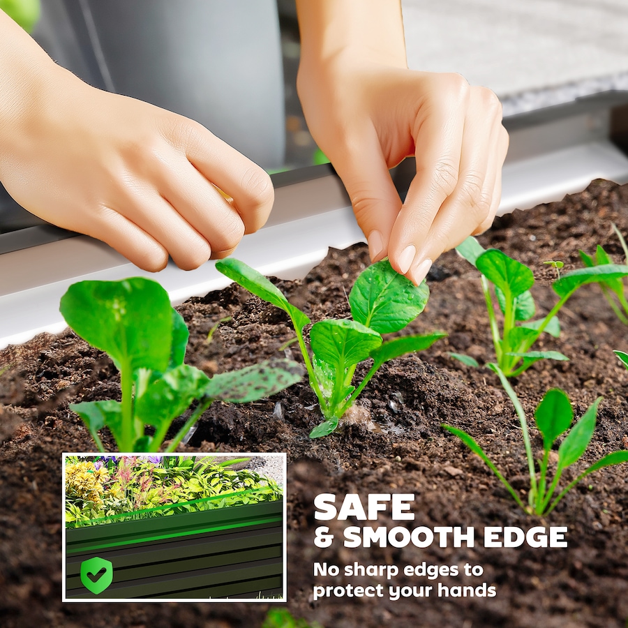 Image 968254_ALTMORE4.jpg, Product 968-254 / Price $72.99, Outsunny 4' x 4' x 1' Raised Garden Bed, Galvanized Planter Box Black from Outsunny on TSC.ca's Home & Garden department