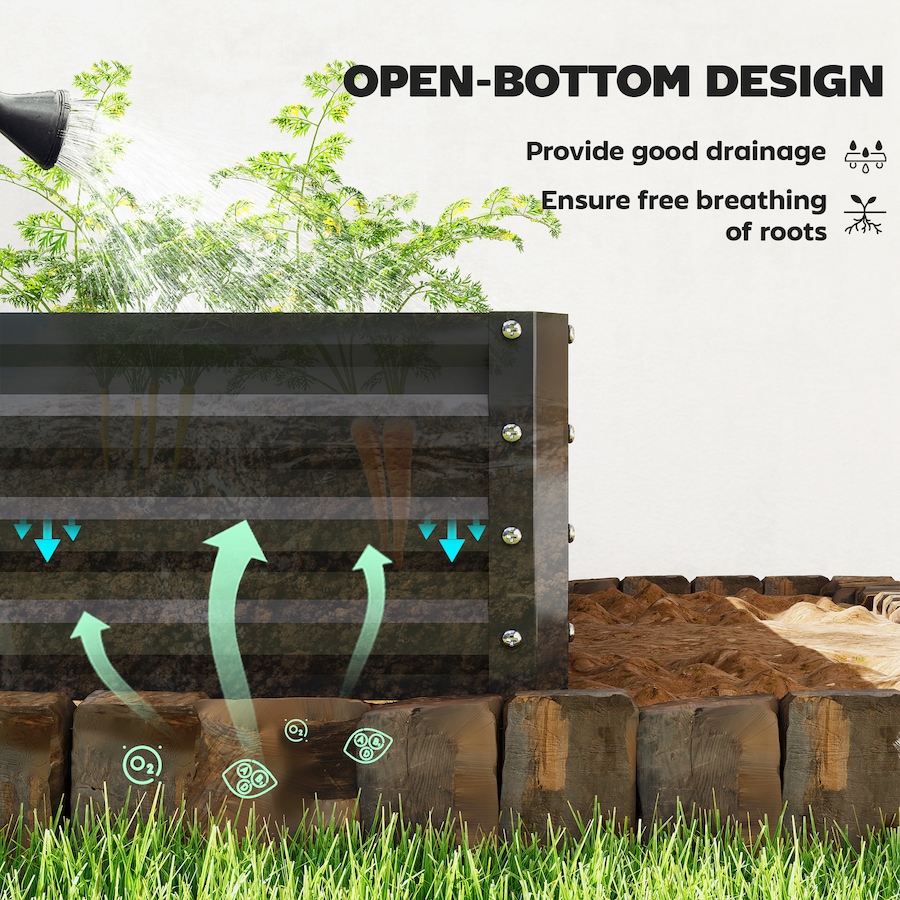 Image 968254_ALTMORE5.jpg, Product 968-254 / Price $72.99, Outsunny 4' x 4' x 1' Raised Garden Bed, Galvanized Planter Box Black from Outsunny on TSC.ca's Home & Garden department