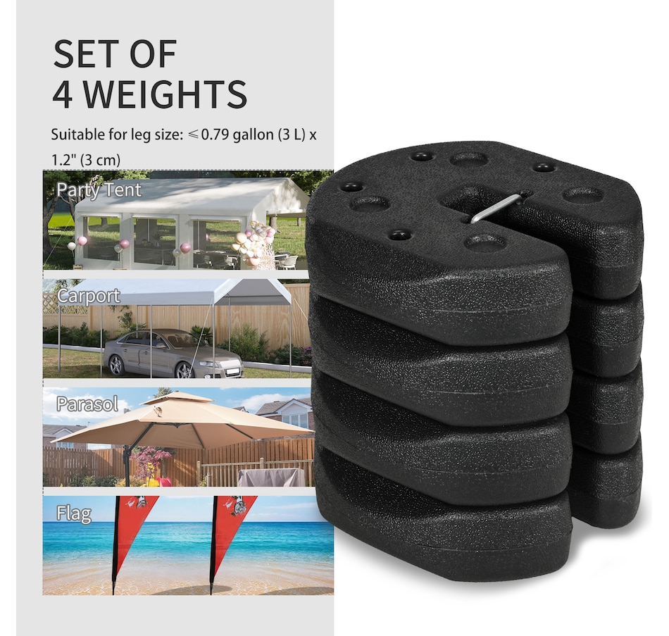 Image 968262_ALTMORE3.jpg, Product 968-262 / Price $49.99, Outsunny Pop Up Canopy Weights Set of 4, Gazebo Tent Weights, Total 26 LBS from Outsunny on TSC.ca's Health & Fitness department