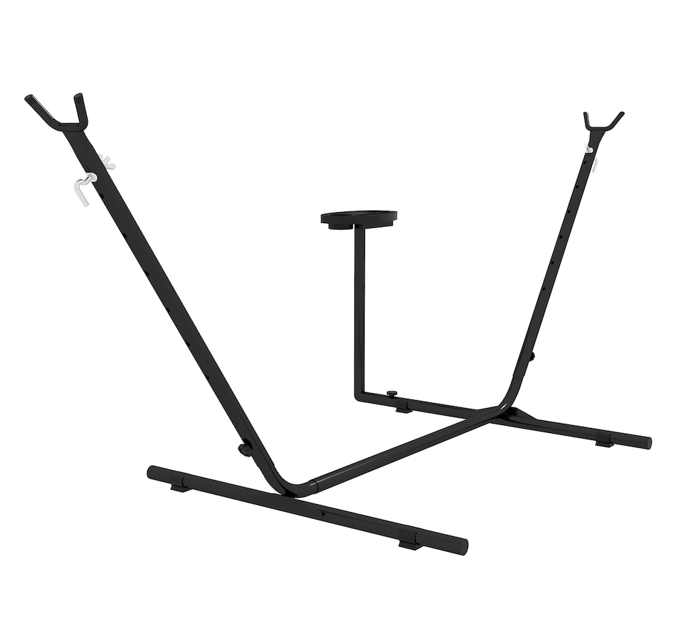 Image 968269.jpg, Product 968-269 / Price $114.99, Outsunny 10' Hammock Stand with Side Tray, Hammock Chair Stand Only, Black from Outsunny on TSC.ca's Home & Garden department