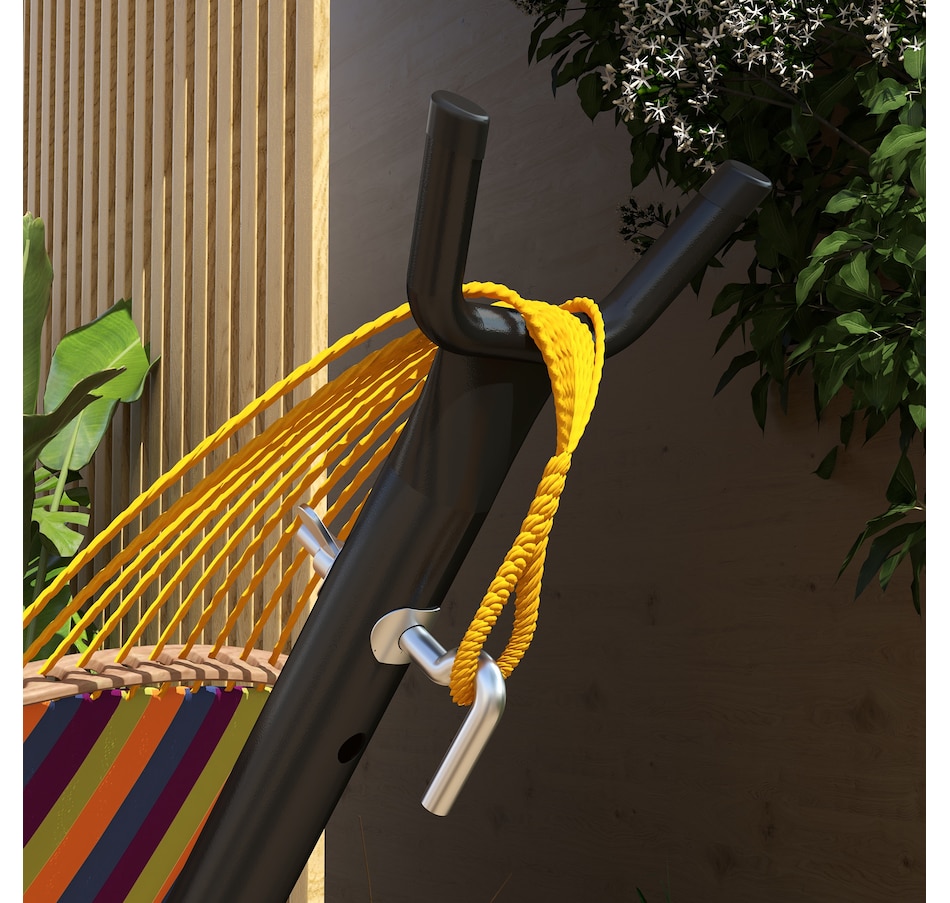 Image 968269_ALTMORE7.jpg, Product 968-269 / Price $114.99, Outsunny 10' Hammock Stand with Side Tray, Hammock Chair Stand Only, Black from Outsunny on TSC.ca's Home & Garden department