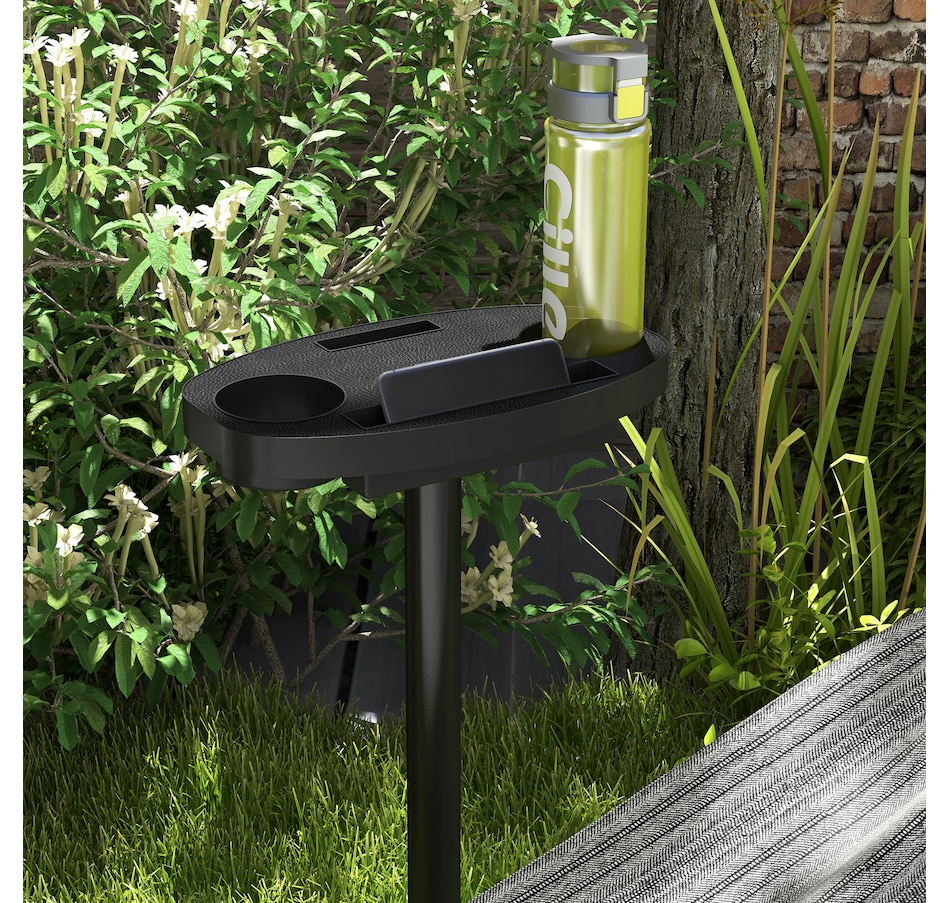 Image 968269_ALTMORE8.jpg, Product 968-269 / Price $114.99, Outsunny 10' Hammock Stand with Side Tray, Hammock Chair Stand Only, Black from Outsunny on TSC.ca's Home & Garden department