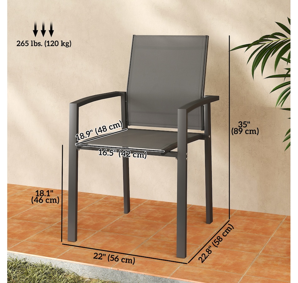 Image 968287_ALTMORE2.jpg, Product 968-287 / Price $99.99, Outsunny Set of 2 Outdoor Garden Chairs, Stackable Patio Dining Chairs from Outsunny on TSC.ca's Home & Garden department