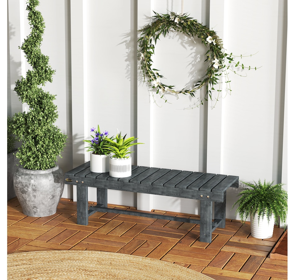 Image 968290_ALTMORE1.jpg, Product 968-290 / Price $72.99, Outsunny 43.25" Outdoor Wood Garden Bench Double Seat Grey from Outsunny on TSC.ca's Home & Garden department