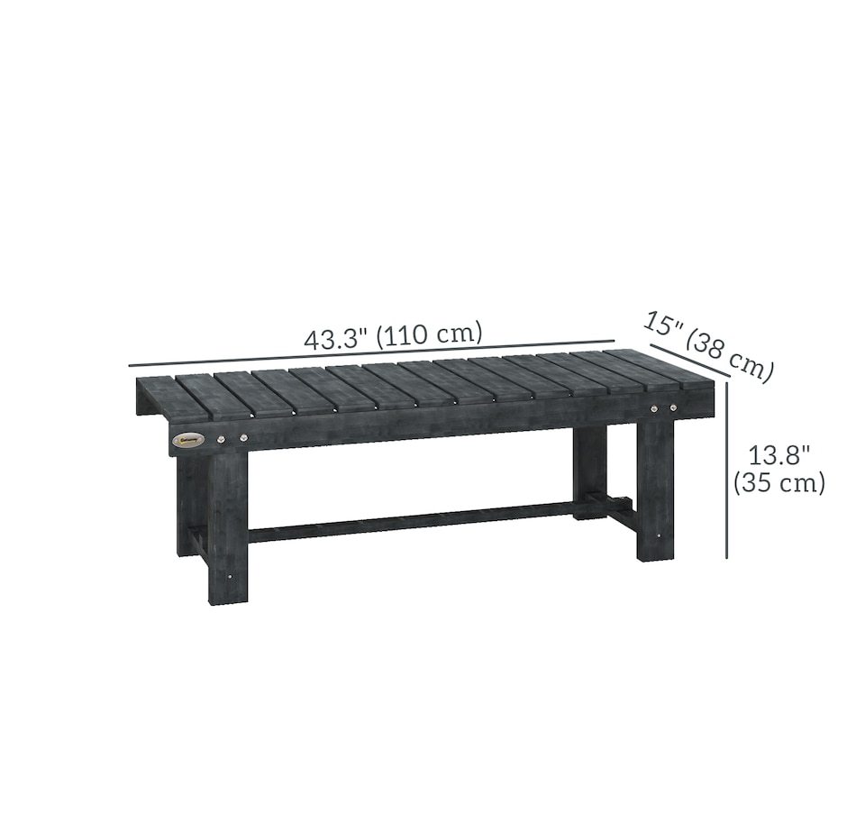 Image 968290_ALTMORE2.jpg, Product 968-290 / Price $72.99, Outsunny 43.25" Outdoor Wood Garden Bench Double Seat Grey from Outsunny on TSC.ca's Home & Garden department