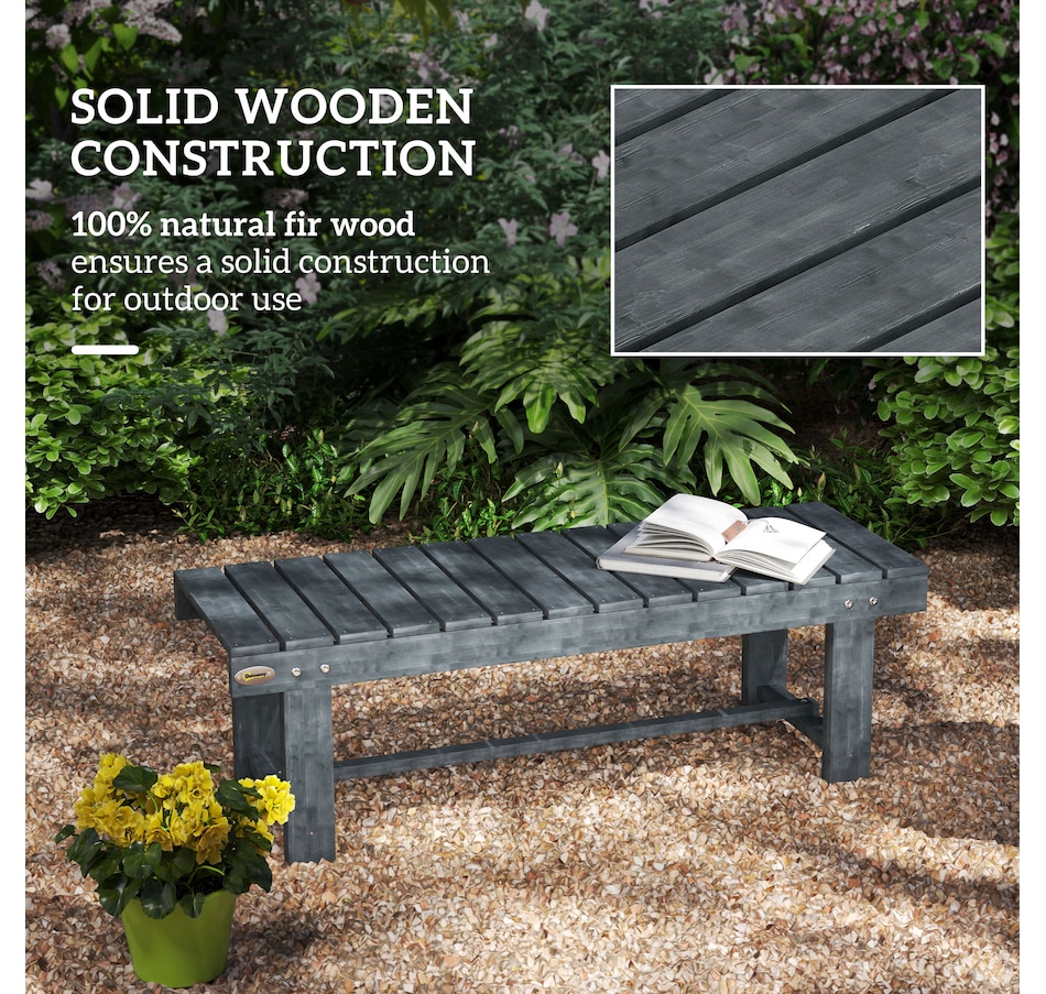 Image 968290_ALTMORE4.jpg, Product 968-290 / Price $72.99, Outsunny 43.25" Outdoor Wood Garden Bench Double Seat Grey from Outsunny on TSC.ca's Home & Garden department