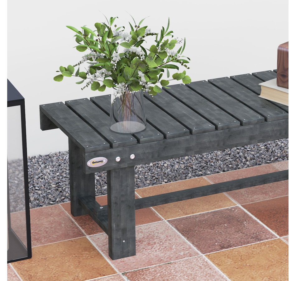 Image 968290_ALTMORE7.jpg, Product 968-290 / Price $72.99, Outsunny 43.25" Outdoor Wood Garden Bench Double Seat Grey from Outsunny on TSC.ca's Home & Garden department