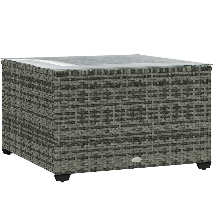 Image 968292.jpg, Product 968-292 / Price $99.99, Outsunny 24.4" Patio Wicker Coffee Table, PE Rattan Side Tables Light Grey from Outsunny on TSC.ca's Home & Garden department