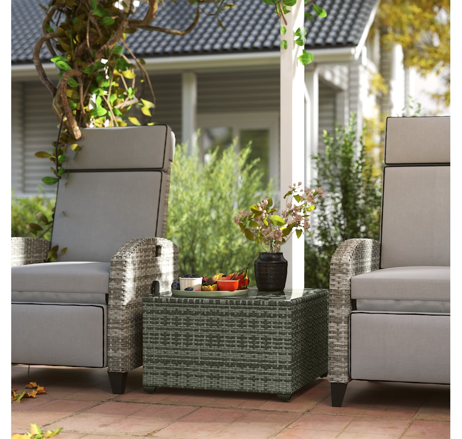 Image 968292_ALTMORE1.jpg, Product 968-292 / Price $89.99, Outsunny 24.4" Patio Wicker Coffee Table, PE Rattan Side Tables Light Grey from Outsunny on TSC.ca's Home & Garden department