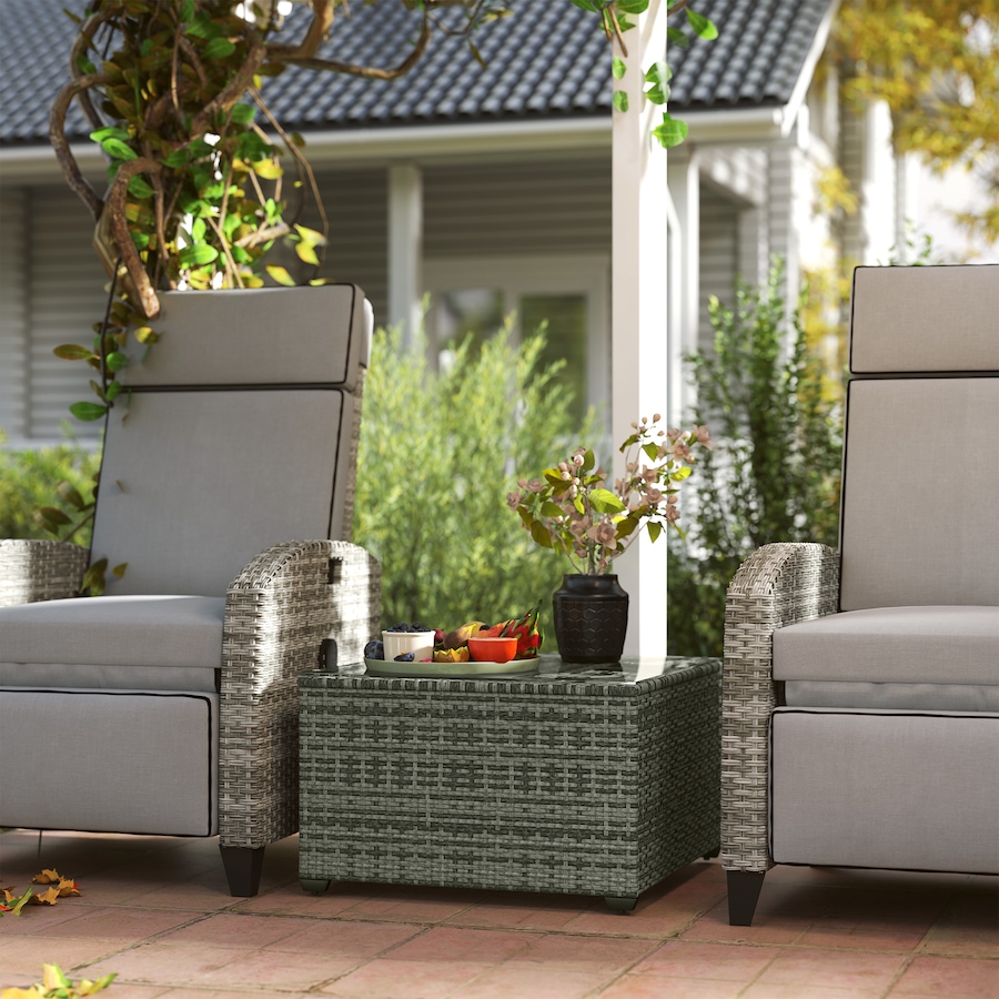 Image 968292_ALTMORE1.jpg, Product 968-292 / Price $99.99, Outsunny 24.4" Patio Wicker Coffee Table, PE Rattan Side Tables Light Grey from Outsunny on TSC.ca's Home & Garden department