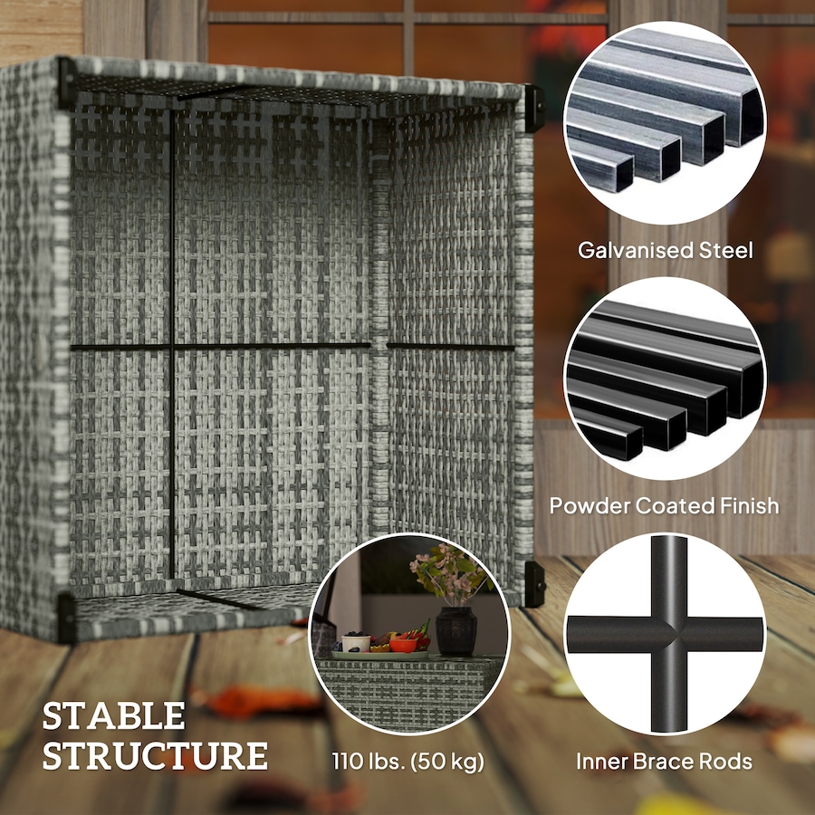Image 968292_ALTMORE5.jpg, Product 968-292 / Price $99.99, Outsunny 24.4" Patio Wicker Coffee Table, PE Rattan Side Tables Light Grey from Outsunny on TSC.ca's Home & Garden department