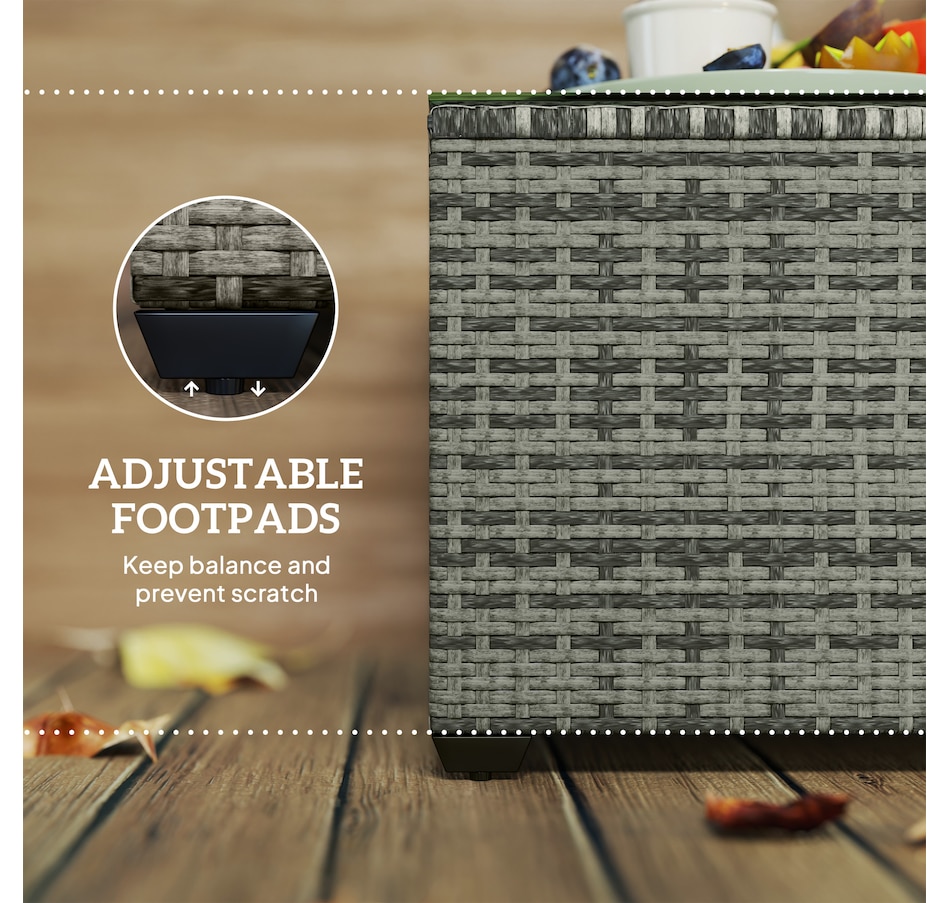 Image 968292_ALTMORE6.jpg, Product 968-292 / Price $89.99, Outsunny 24.4" Patio Wicker Coffee Table, PE Rattan Side Tables Light Grey from Outsunny on TSC.ca's Home & Garden department