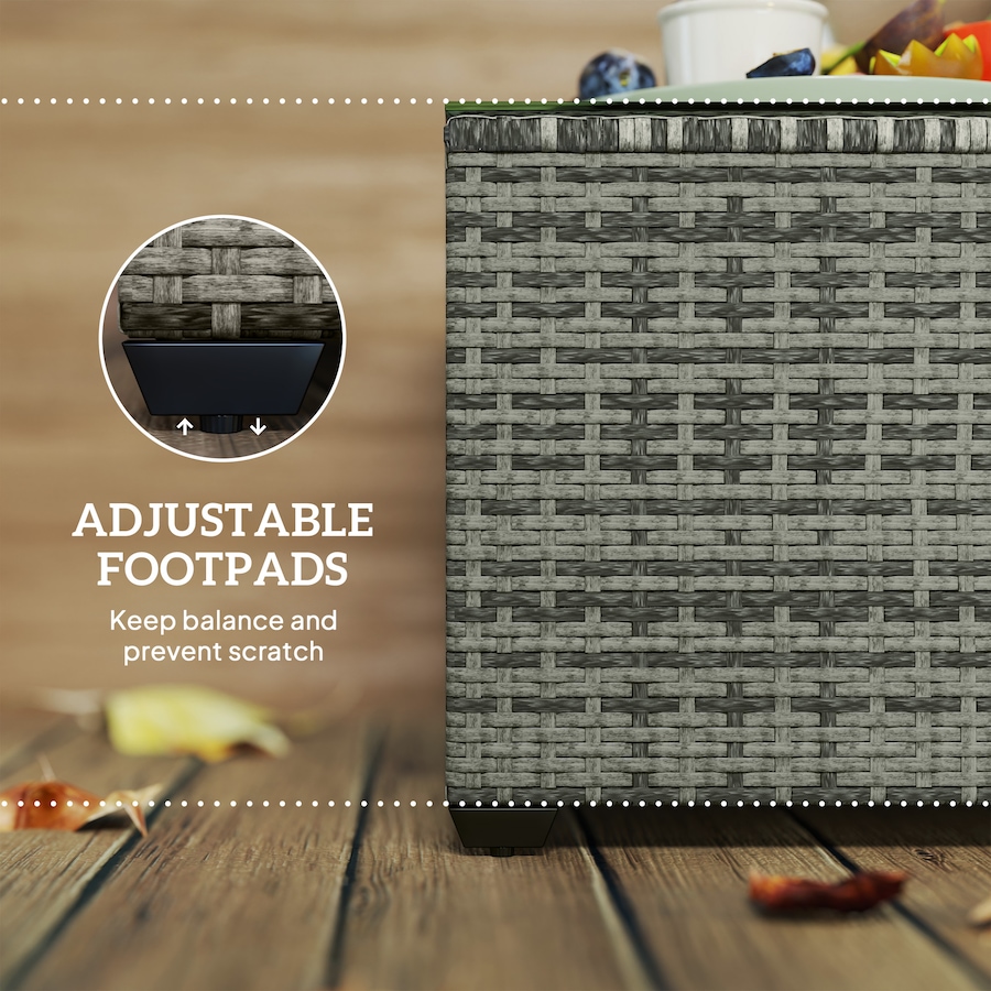 Image 968292_ALTMORE6.jpg, Product 968-292 / Price $99.99, Outsunny 24.4" Patio Wicker Coffee Table, PE Rattan Side Tables Light Grey from Outsunny on TSC.ca's Home & Garden department