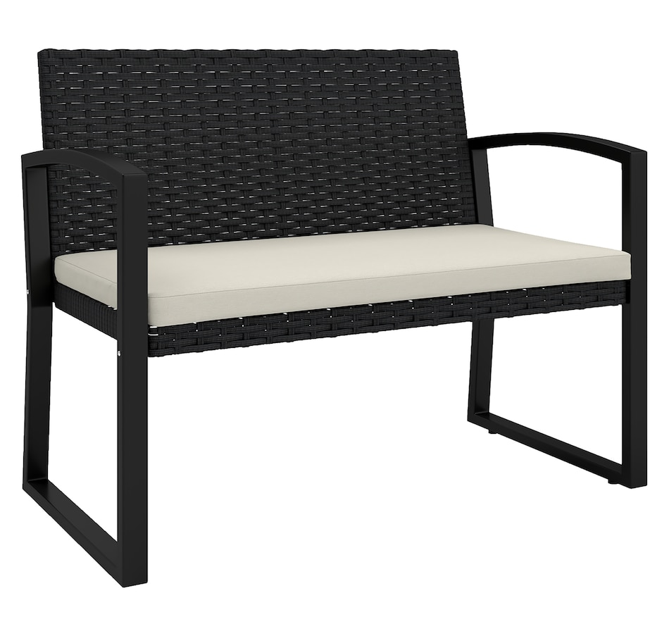Image 968304.jpg, Product 968-304 / Price $139.99, Outsunny 2 Seater Wicker Outdoor Bench Patio Loveseat with Cushion, Beige from Outsunny on TSC.ca's Home & Garden department