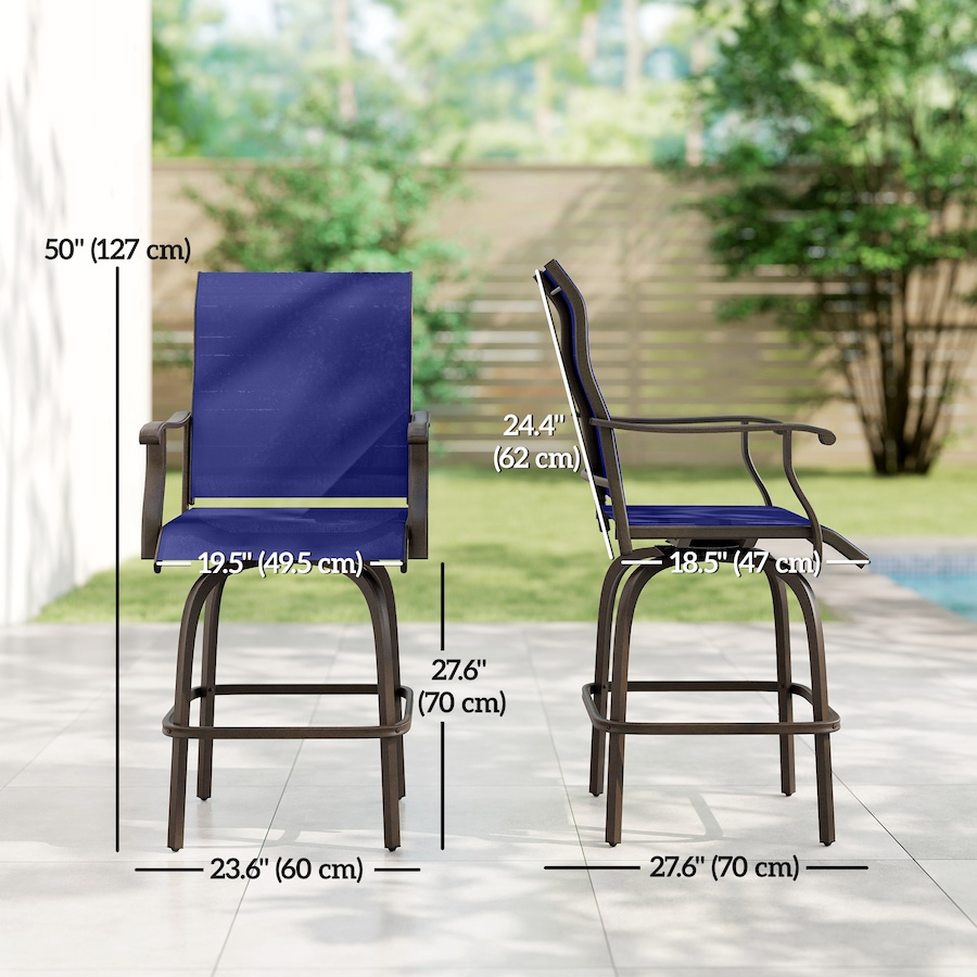Image 968305_ALTMORE2.jpg, Product 968-305 / Price $188.99, Outsunny Outdoor Swivel Bar Stools Set of 2 with High Back Curved Armrests from Outsunny on TSC.ca's Home & Garden department