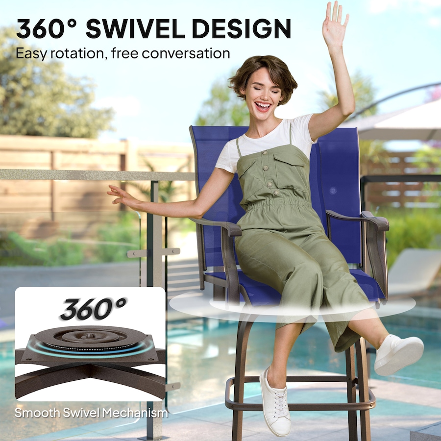 Image 968305_ALTMORE3.jpg, Product 968-305 / Price $188.99, Outsunny Outdoor Swivel Bar Stools Set of 2 with High Back Curved Armrests from Outsunny on TSC.ca's Home & Garden department