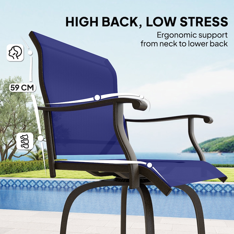Image 968305_ALTMORE5.jpg, Product 968-305 / Price $188.99, Outsunny Outdoor Swivel Bar Stools Set of 2 with High Back Curved Armrests from Outsunny on TSC.ca's Home & Garden department