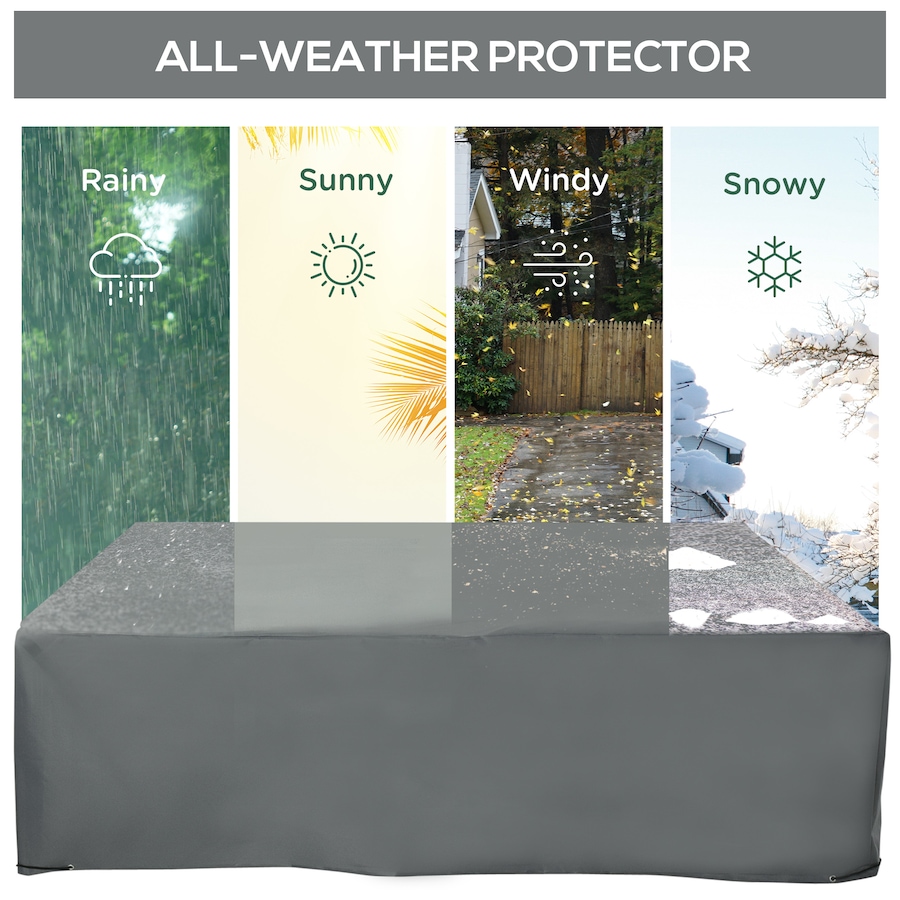 Image 968308_ALTMORE3.jpg, Product 968-308 / Price $54.99, Outsunny Patio Furniture Covers Waterproof 600D, 80.7" x 75.6" x 24", Grey from Outsunny on TSC.ca's Home & Garden department