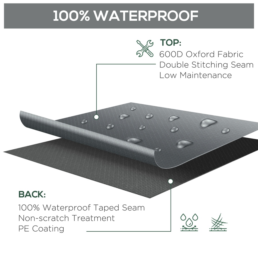 Image 968308_ALTMORE4.jpg, Product 968-308 / Price $54.99, Outsunny Patio Furniture Covers Waterproof 600D, 80.7" x 75.6" x 24", Grey from Outsunny on TSC.ca's Home & Garden department