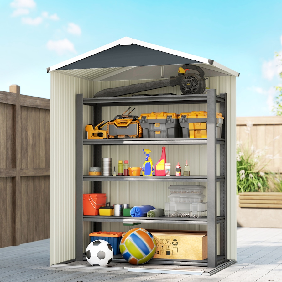 Image 968318_ALTMORE6.jpg, Product 968-318 / Price $199.99, Outsunny 4.5 x 3ft Outdoor Storage Shed, Metal Garden Shed, Dark Grey from Outsunny on TSC.ca's Home & Garden department