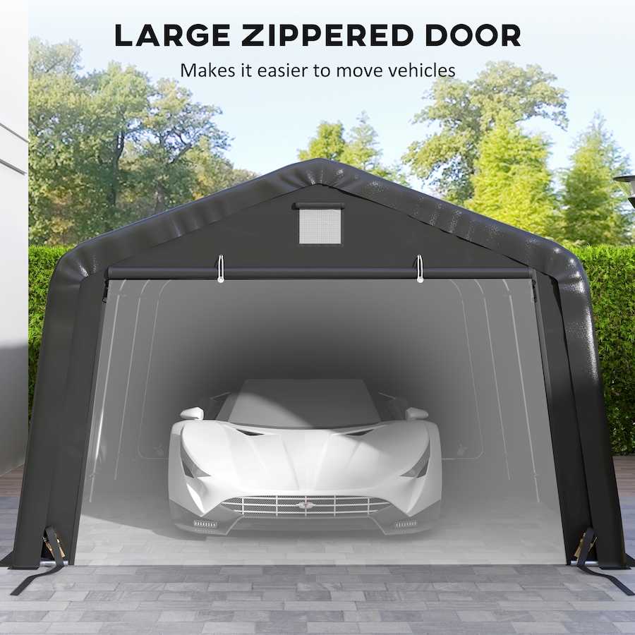Image 968321_ALTMORE5.jpg, Product 968-321 / Price $359.99, Outsunny 12' x 20' Garage Carport with Ventilation Windows, Black from Outsunny on TSC.ca's Home & Garden department